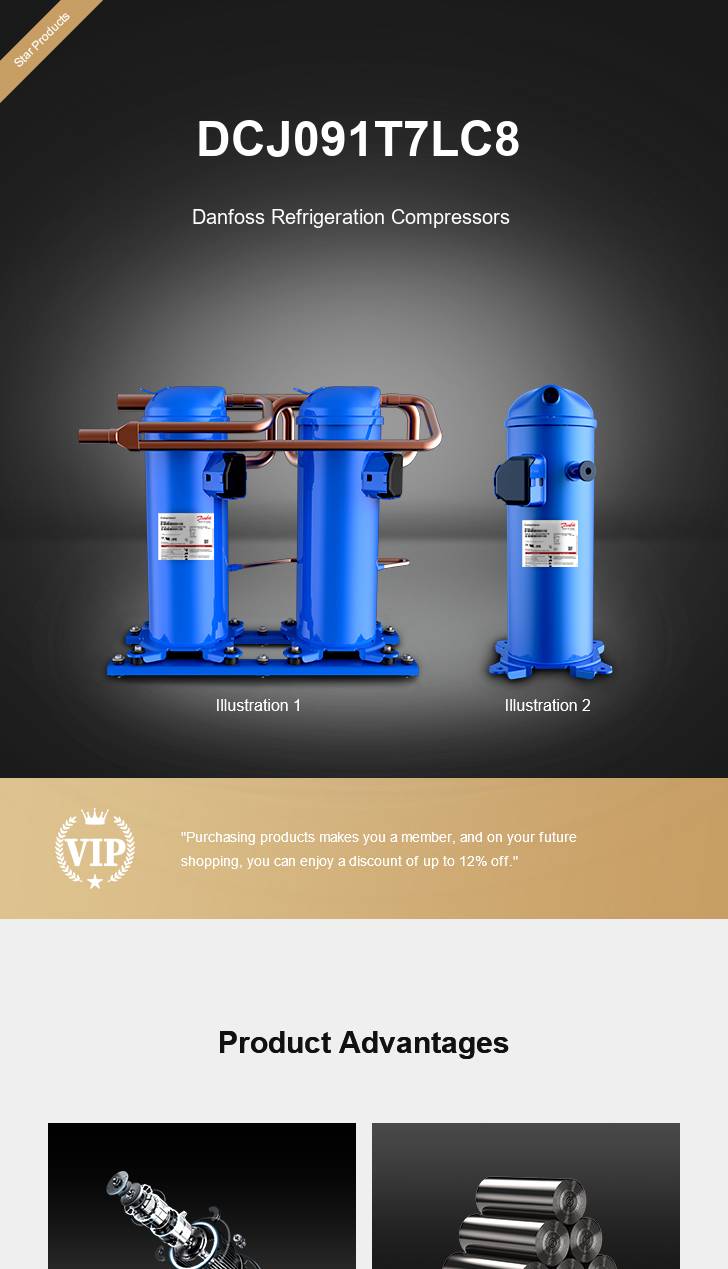 Danfoss Compressor DCJ091T7LC8, technical parameters pdf, structure diagram